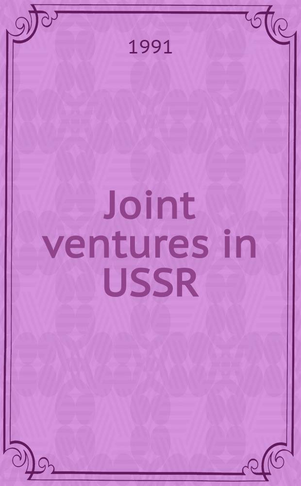 Joint ventures in USSR