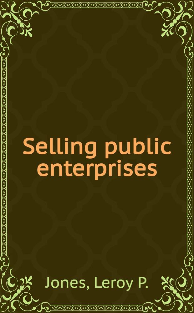 Selling public enterprises : A cost-benefit methodology