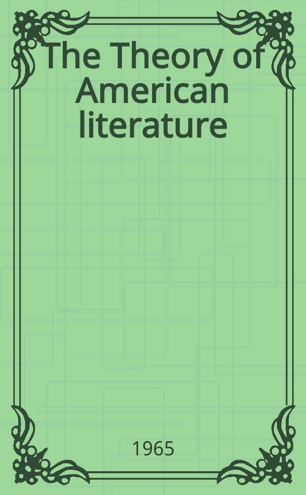 The Theory of American literature