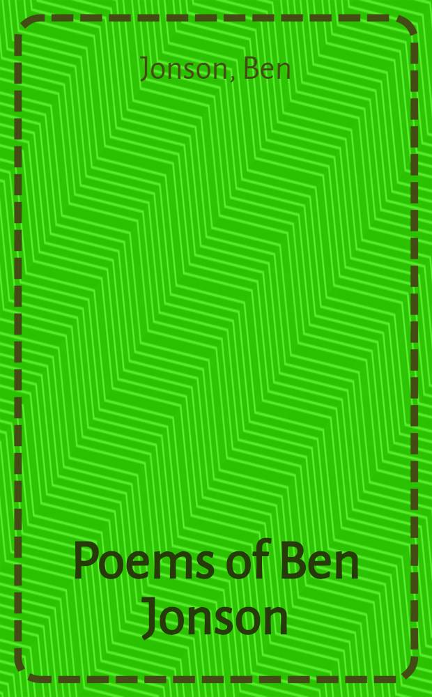 Poems of Ben Jonson