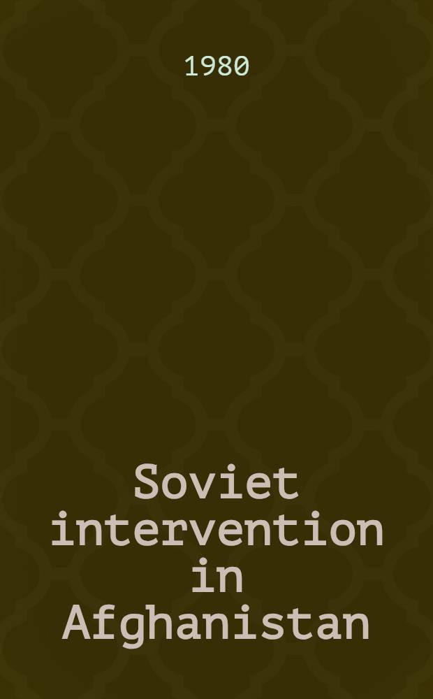 Soviet intervention in Afghanistan