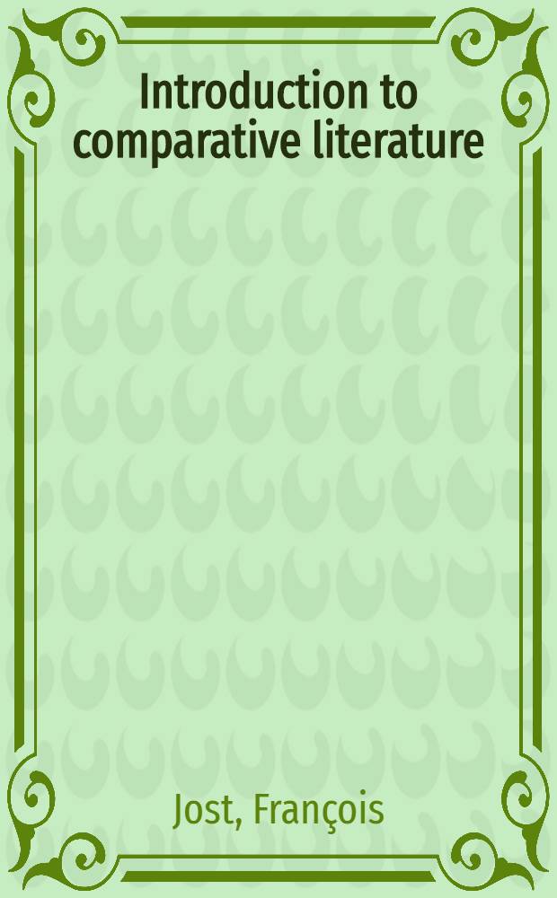 Introduction to comparative literature