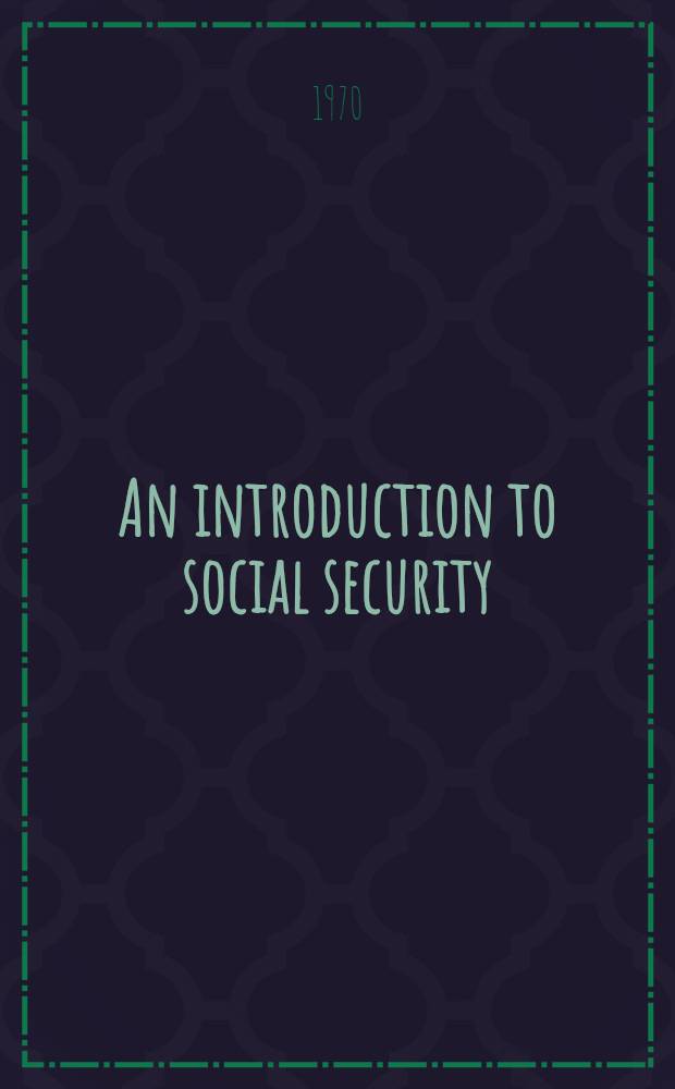 An introduction to social security