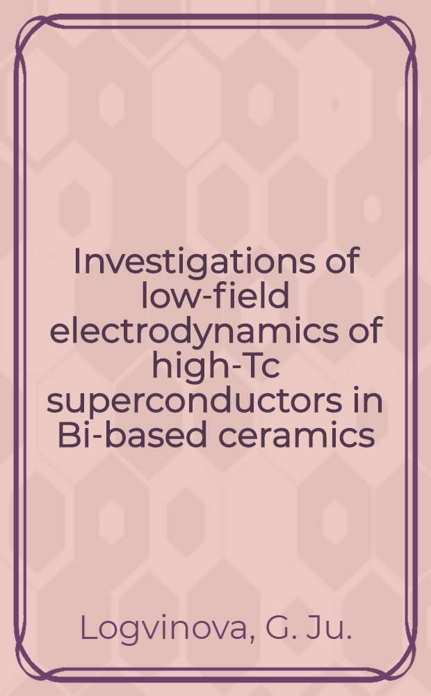 Investigations of low-field electrodynamics of high-Tc superconductors in Bi-based ceramics