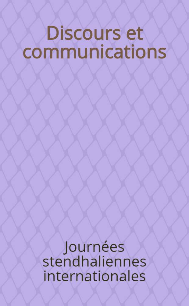 Discours et communications