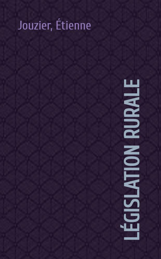 Législation rurale