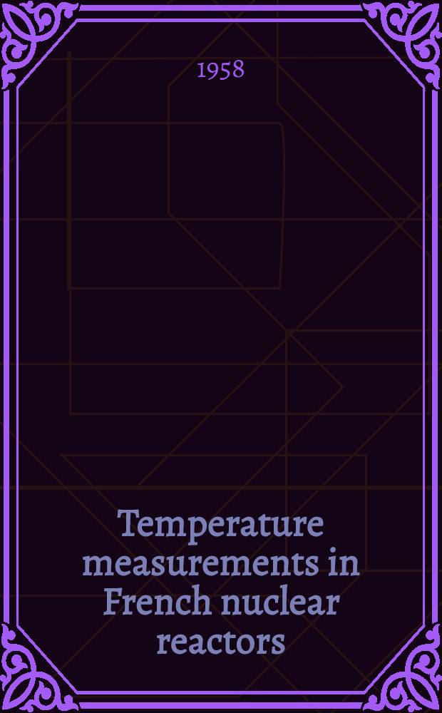 Temperature measurements in French nuclear reactors