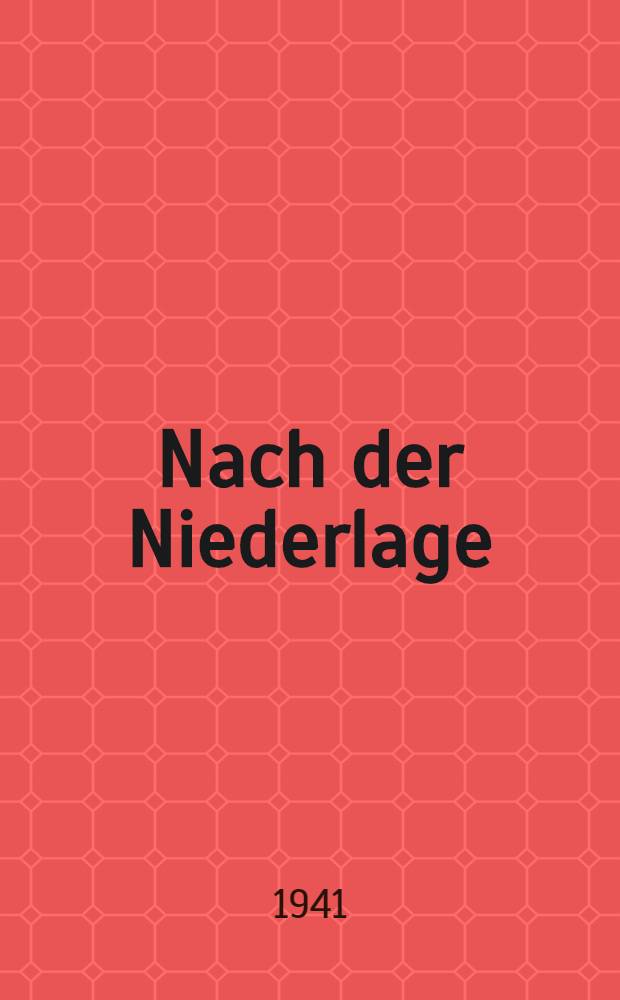 Nach der Niederlage