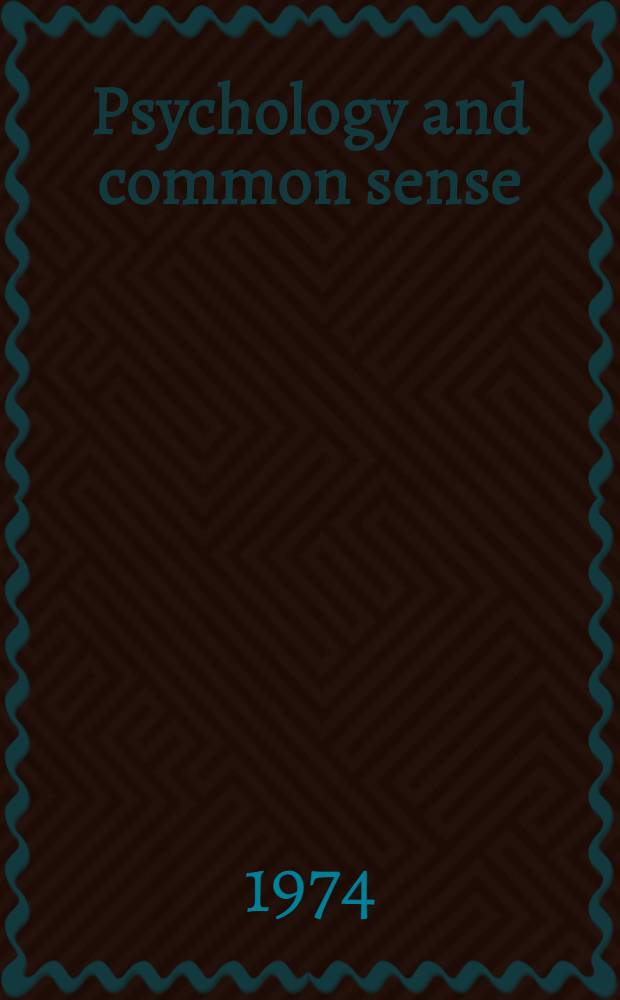 Psychology and common sense