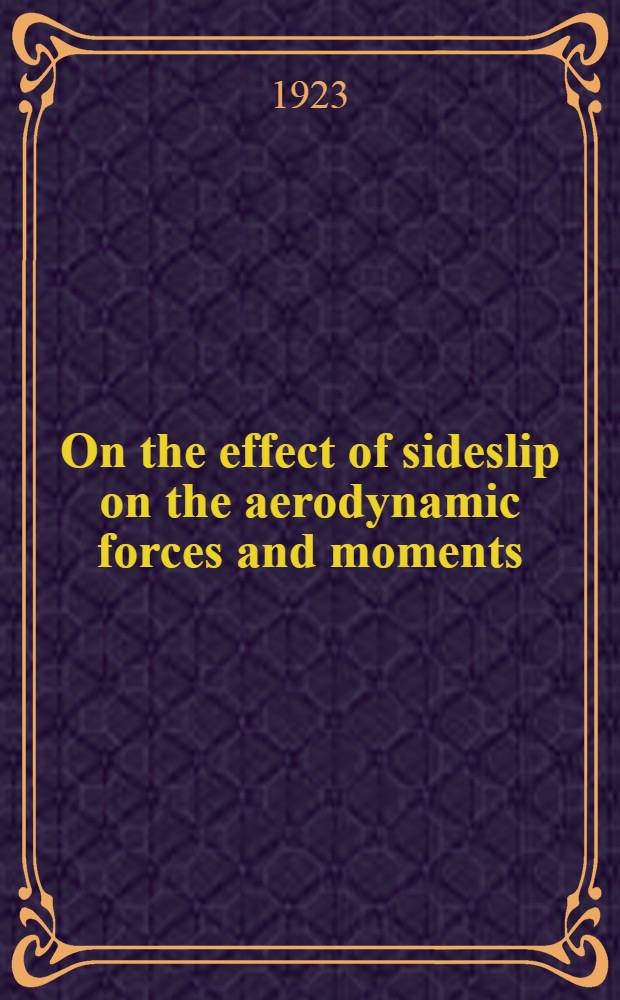 On the effect of sideslip on the aerodynamic forces and moments (including those due to the controls) for a model S. E. 5a aeroplane