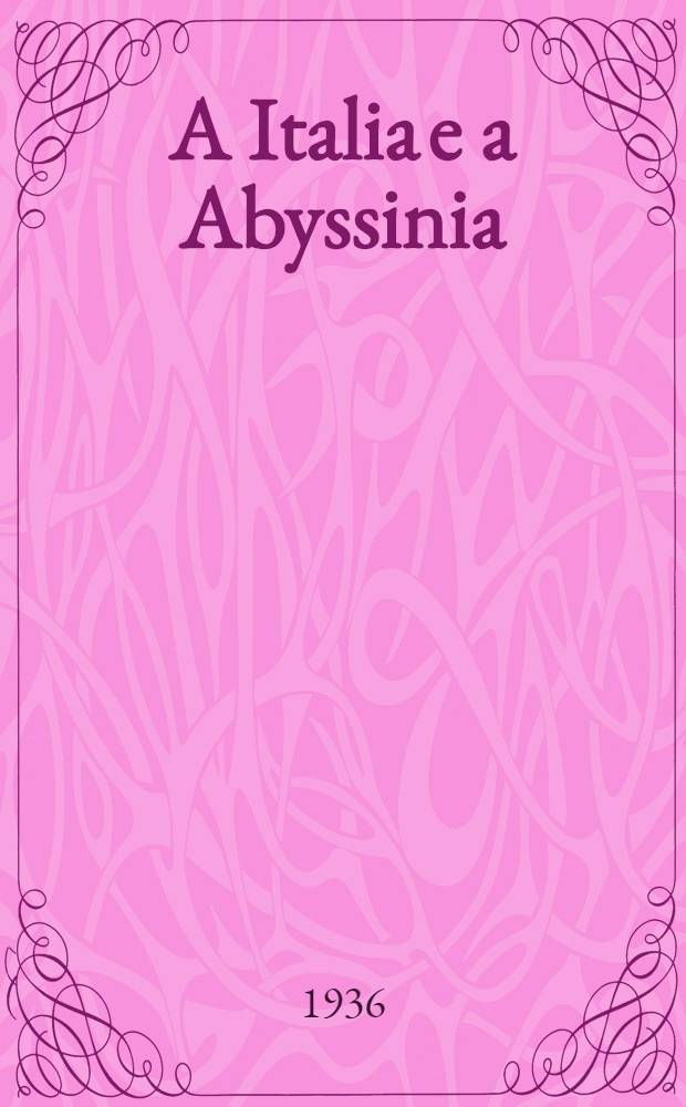 A Italia e a Abyssinia