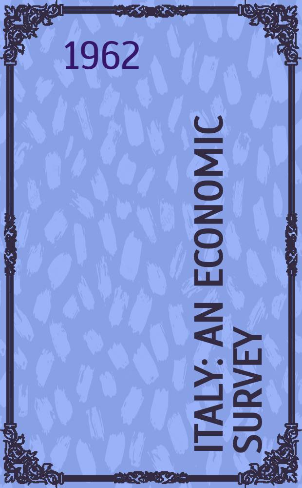 Italy : An economic survey