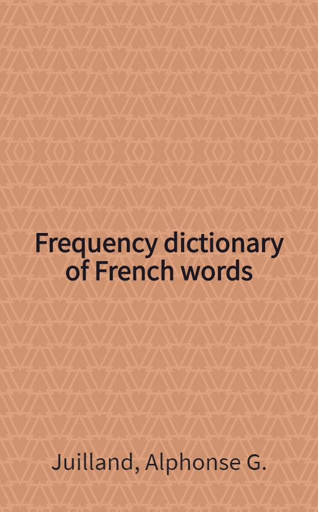 Frequency dictionary of French words