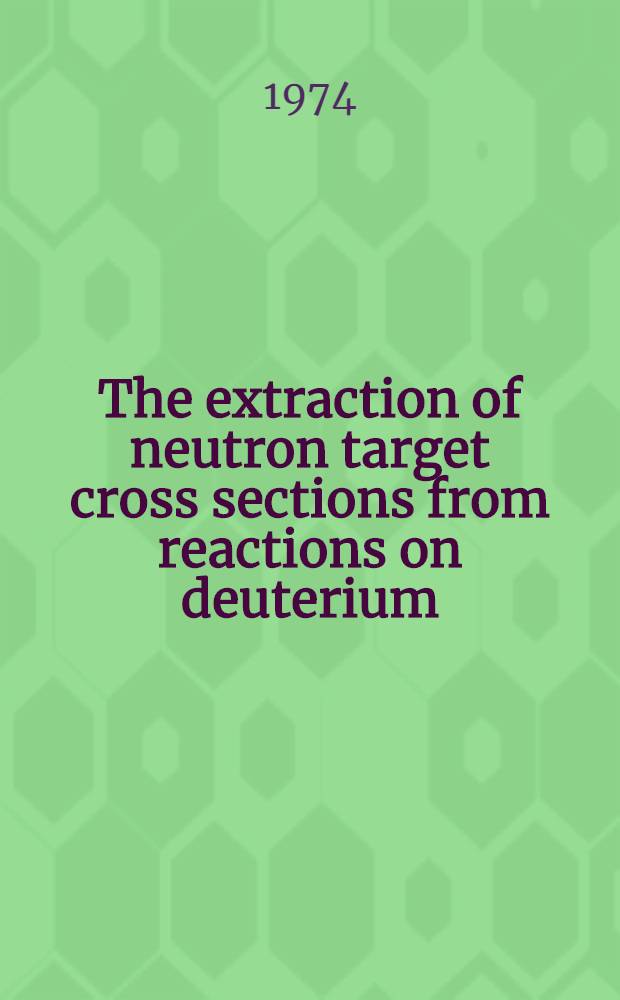 The extraction of neutron target cross sections from reactions on deuterium