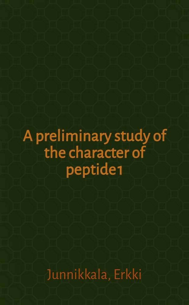 A preliminary study of the character of peptide 1 (P1) in the hemolymph of Dieris brassicae L.
