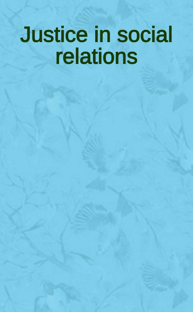 Justice in social relations