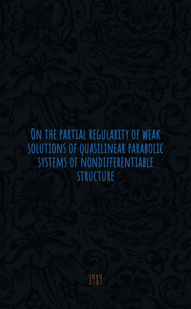 On the partial regularity of weak solutions of quasilinear parabolic systems of nondifferentiable structure