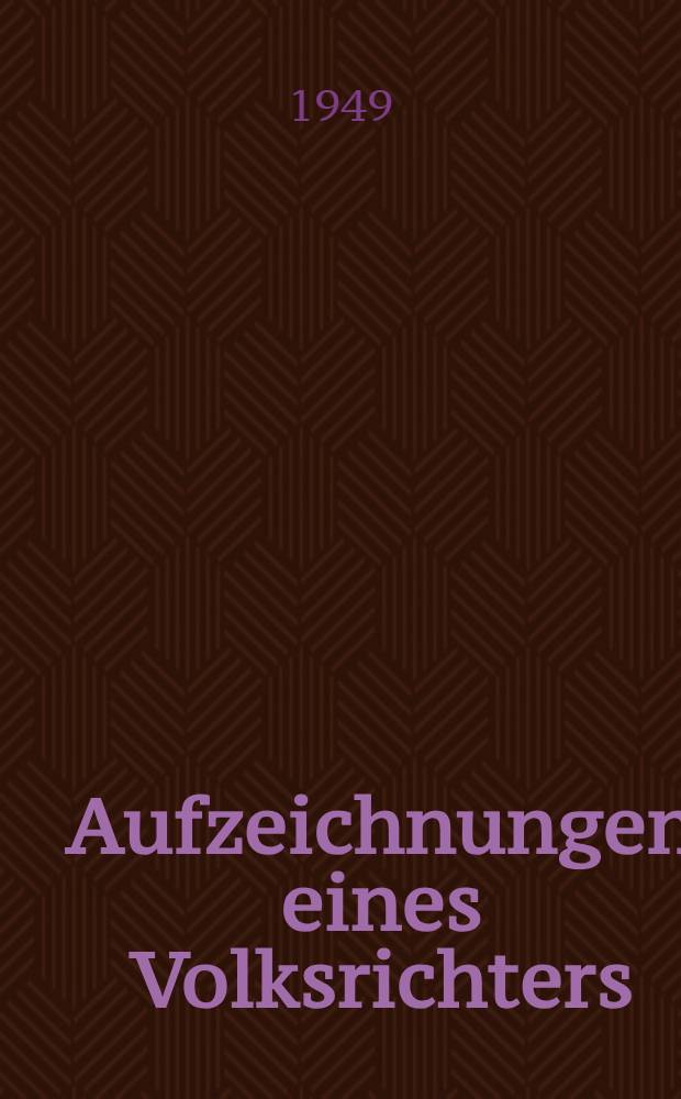 Aufzeichnungen eines Volksrichters