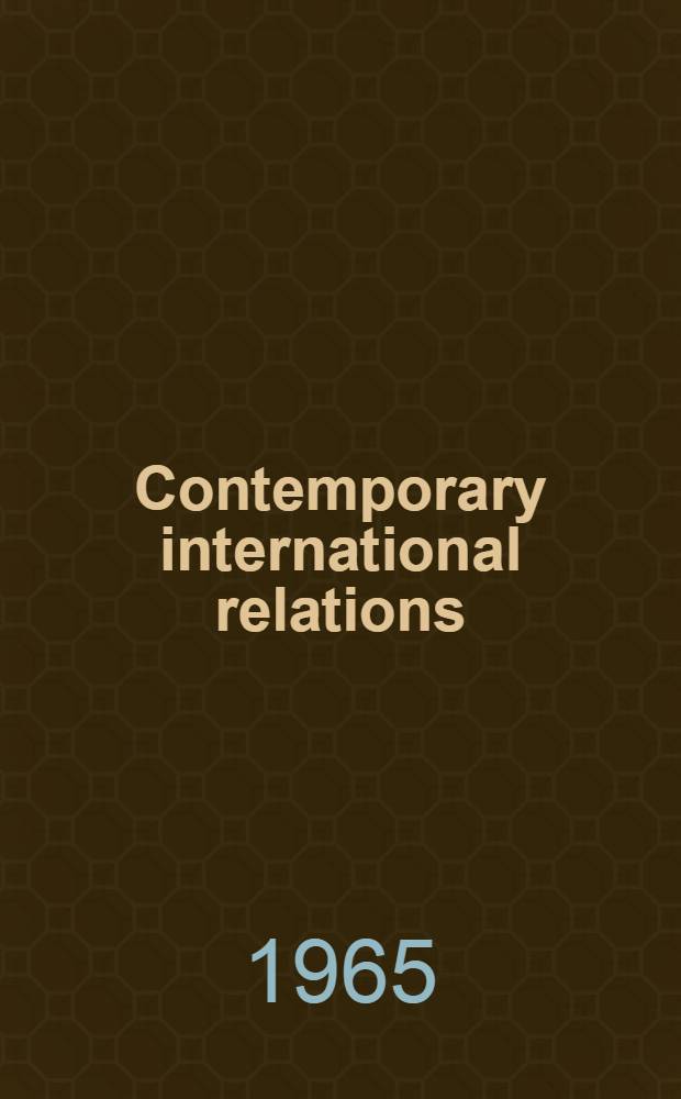 Contemporary international relations