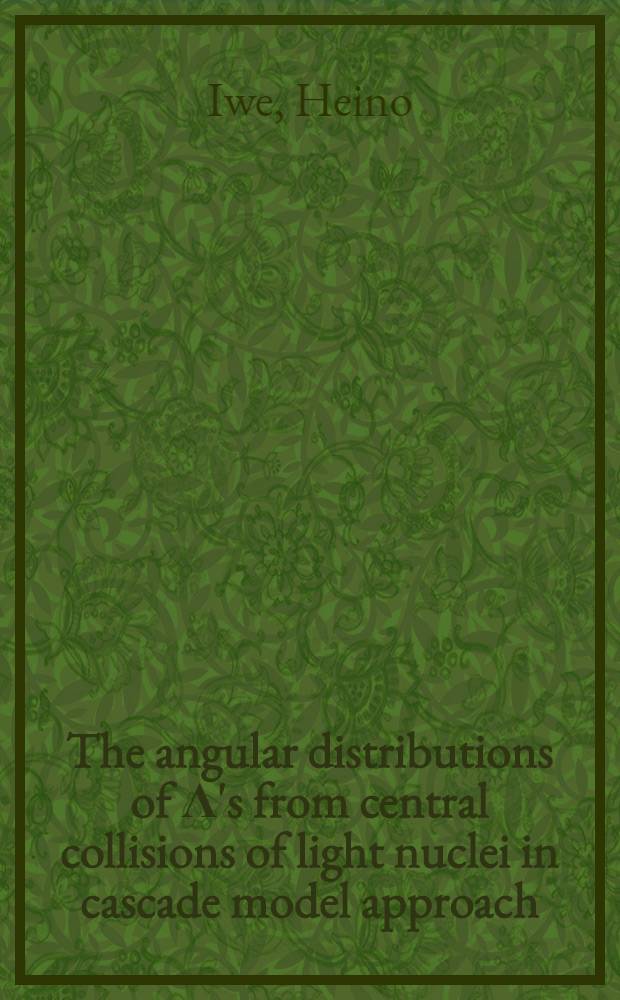 The angular distributions of Λ's from central collisions of light nuclei in cascade model approach