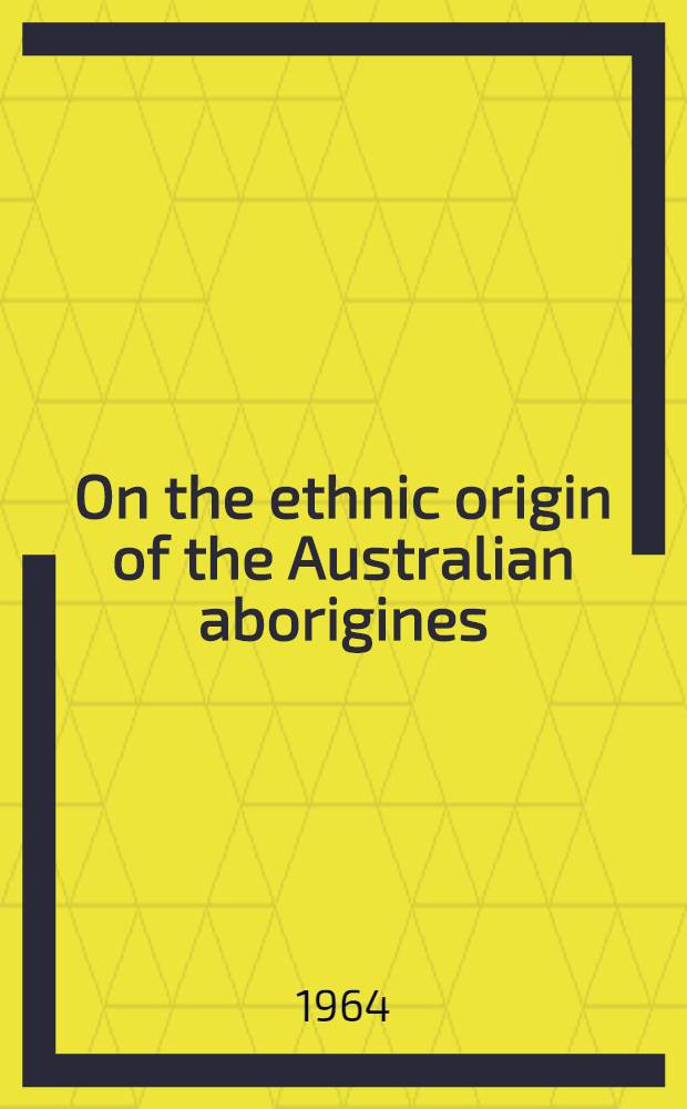 On the ethnic origin of the Australian aborigines