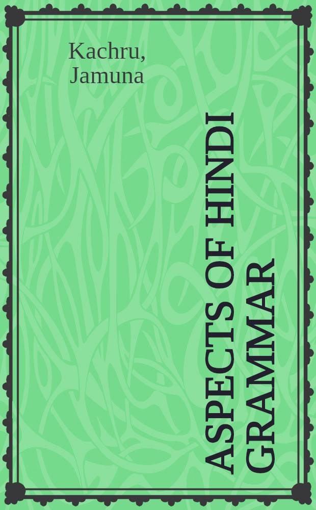 Aspects of Hindi grammar
