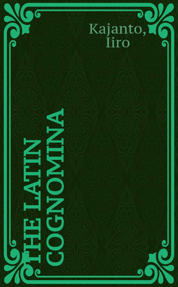 The Latin cognomina