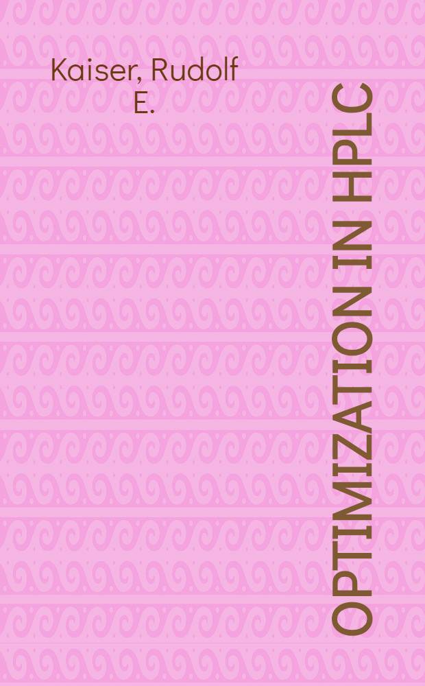 Optimization in HPLC