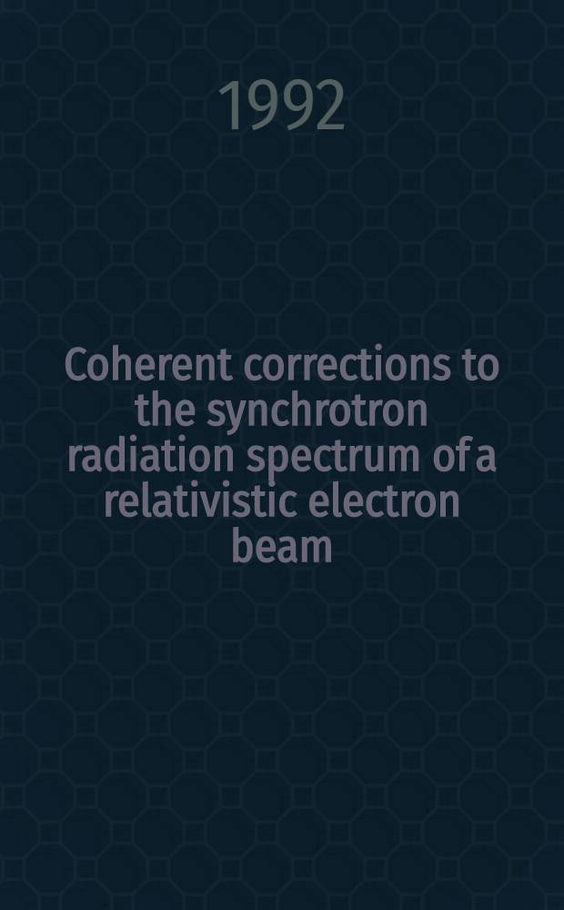 Coherent corrections to the synchrotron radiation spectrum of a relativistic electron beam