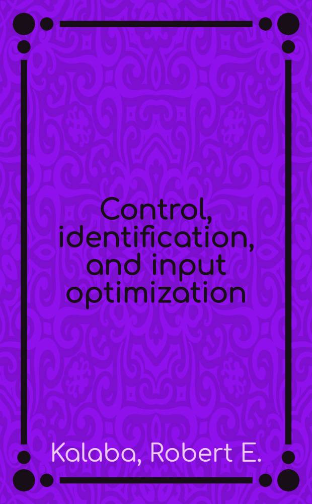 Control, identification, and input optimization