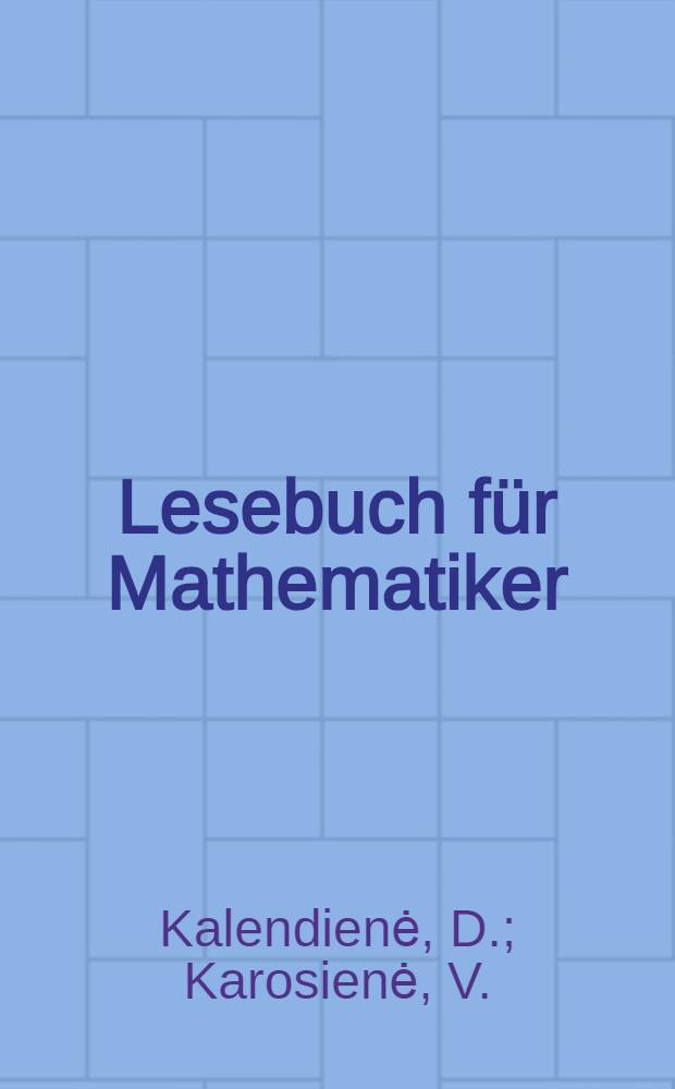 Lesebuch für Mathematiker