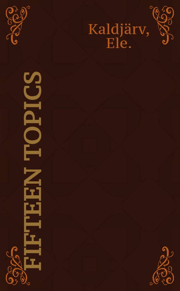 Fifteen topics