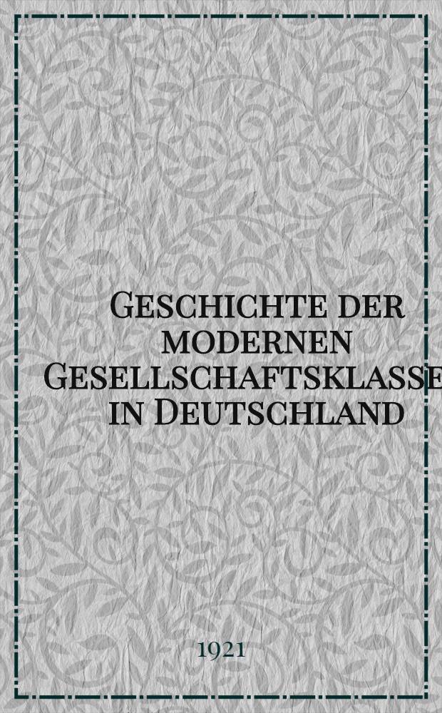 Geschichte der modernen Gesellschaftsklassen in Deutschland : Ein politisch-wirtschaftliches und sozial-kulturelles Bild deutscher Entwicklung