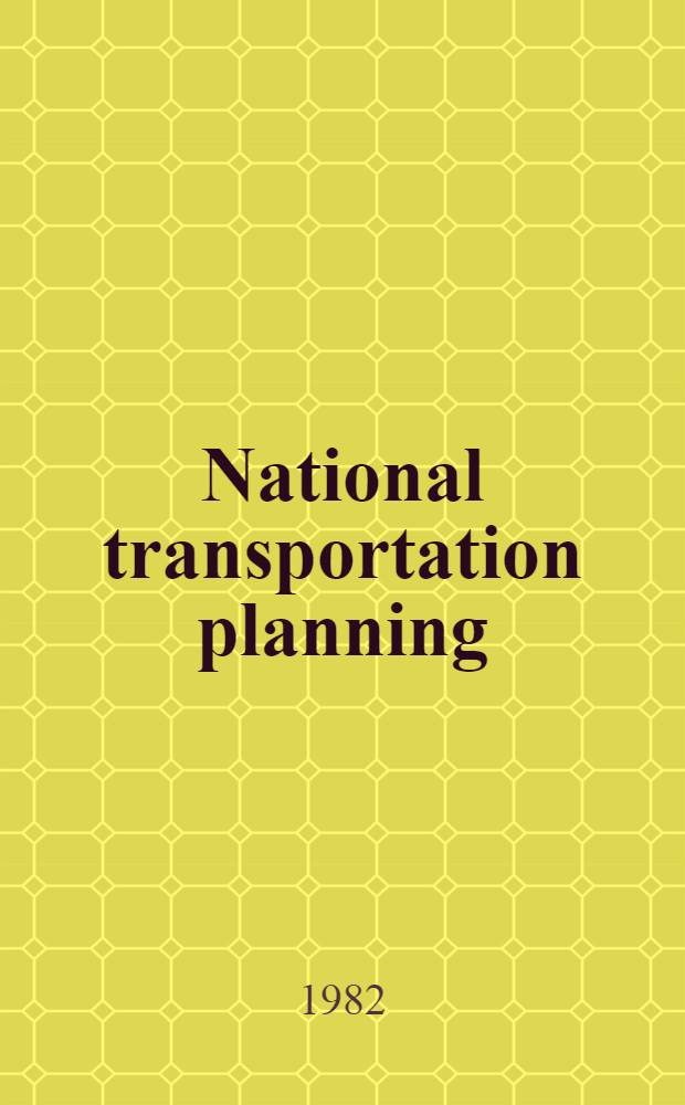 National transportation planning