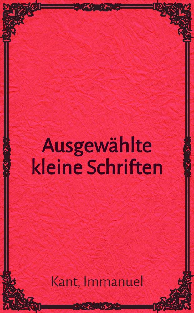 Ausgewählte kleine Schriften