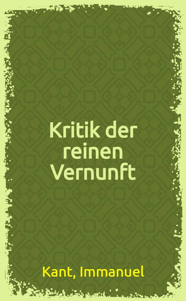 Kritik der reinen Vernunft