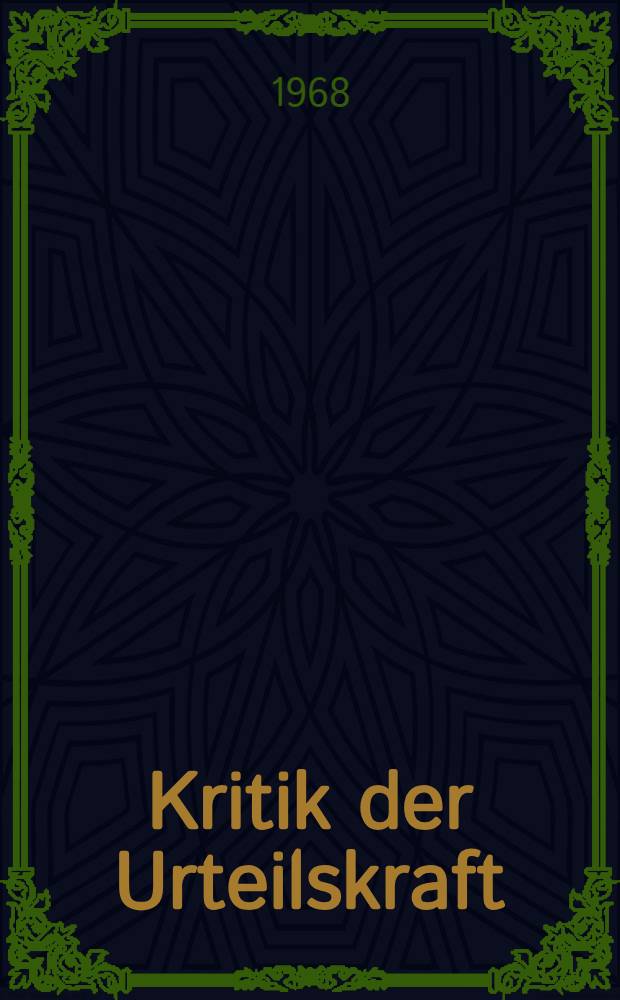 Kritik der Urteilskraft