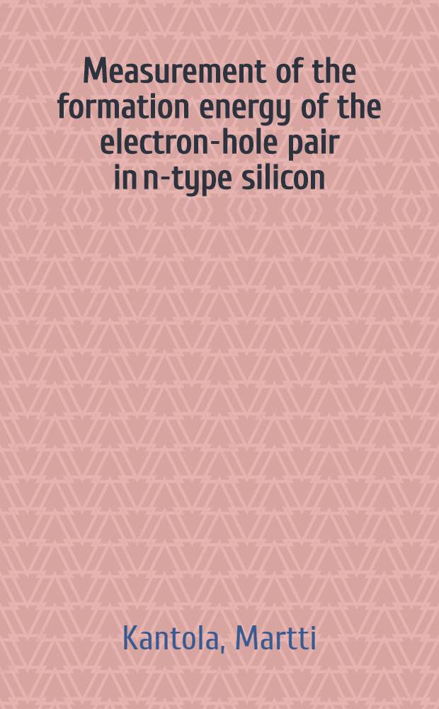 Measurement of the formation energy of the electron-hole pair in n-type silicon