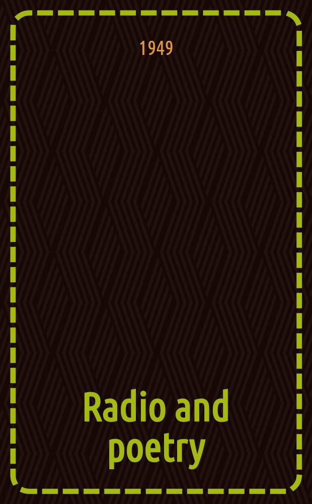 Radio and poetry