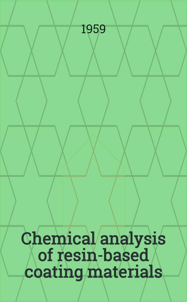 Chemical analysis of resin-based coating materials