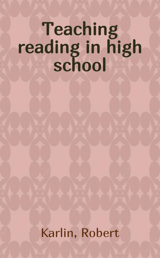 Teaching reading in high school