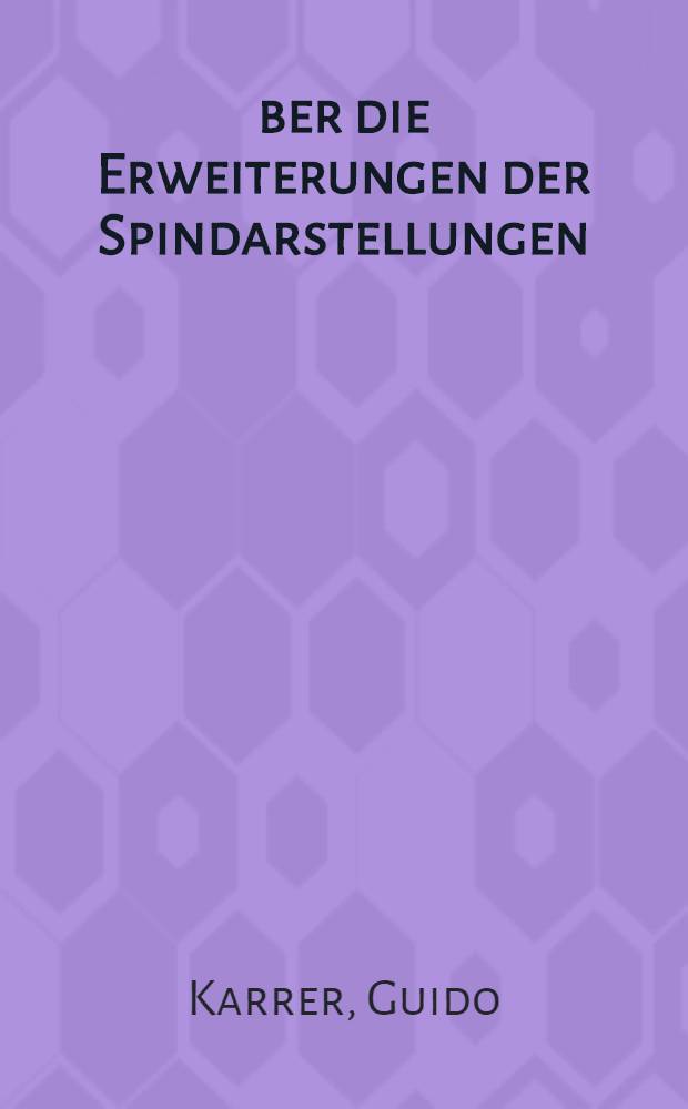 Über die Erweiterungen der Spindarstellungen