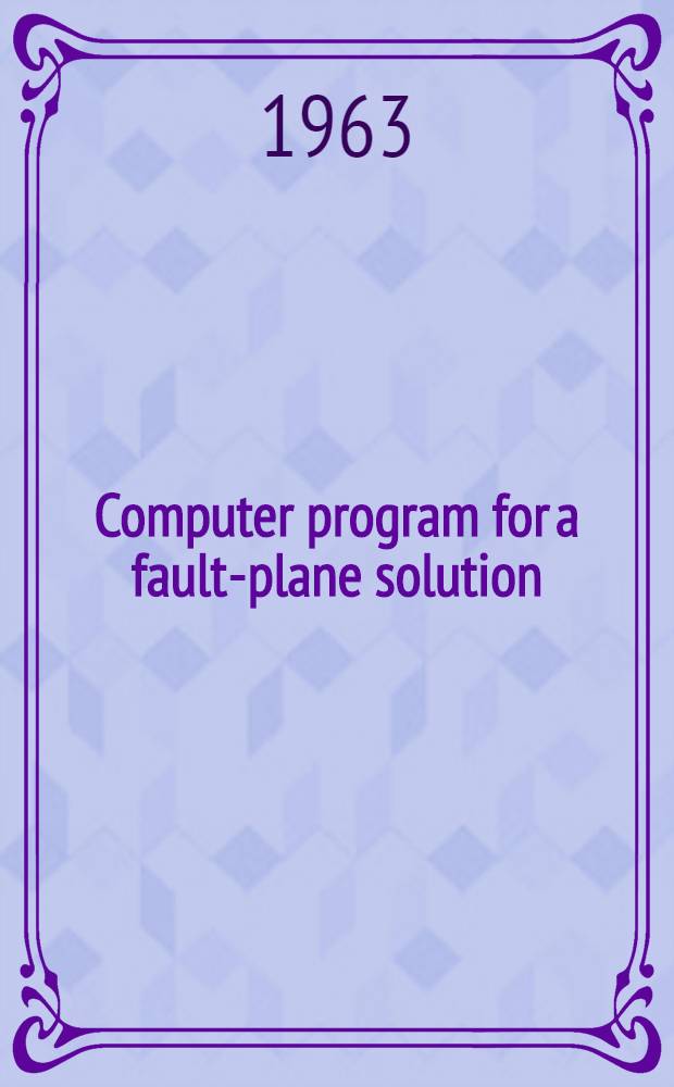 Computer program for a fault-plane solution