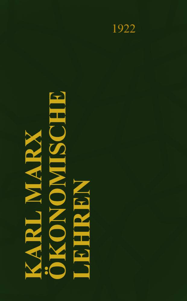 Karl Marx ökonomische lehren