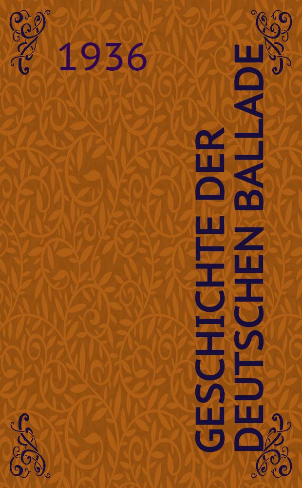 Geschichte der deutschen Ballade