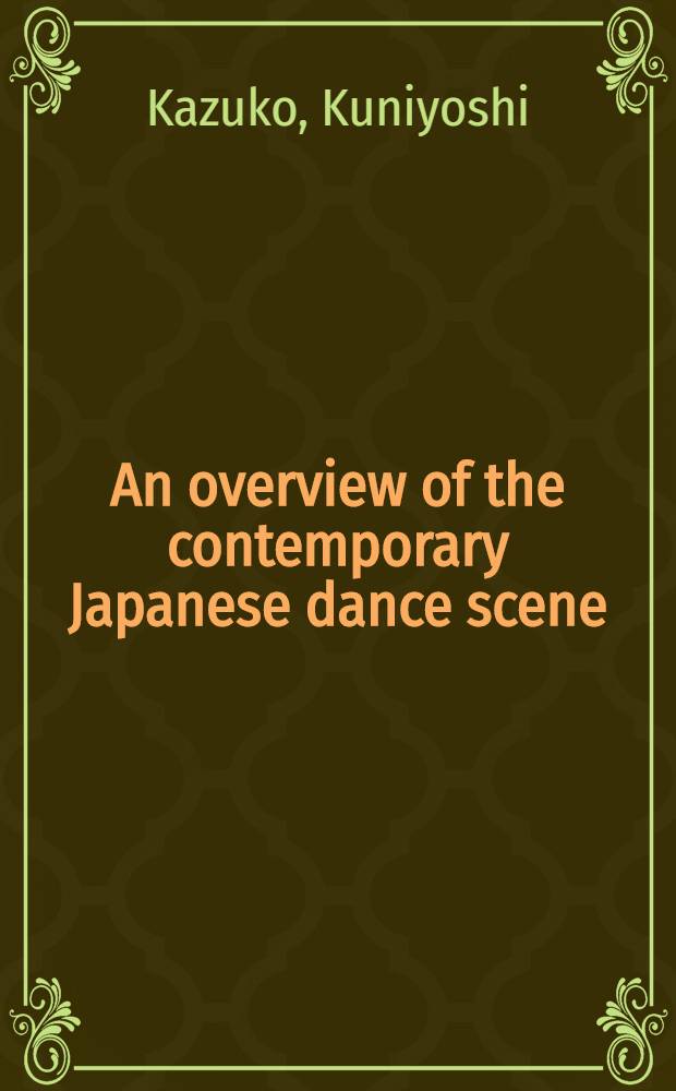 An overview of the contemporary Japanese dance scene