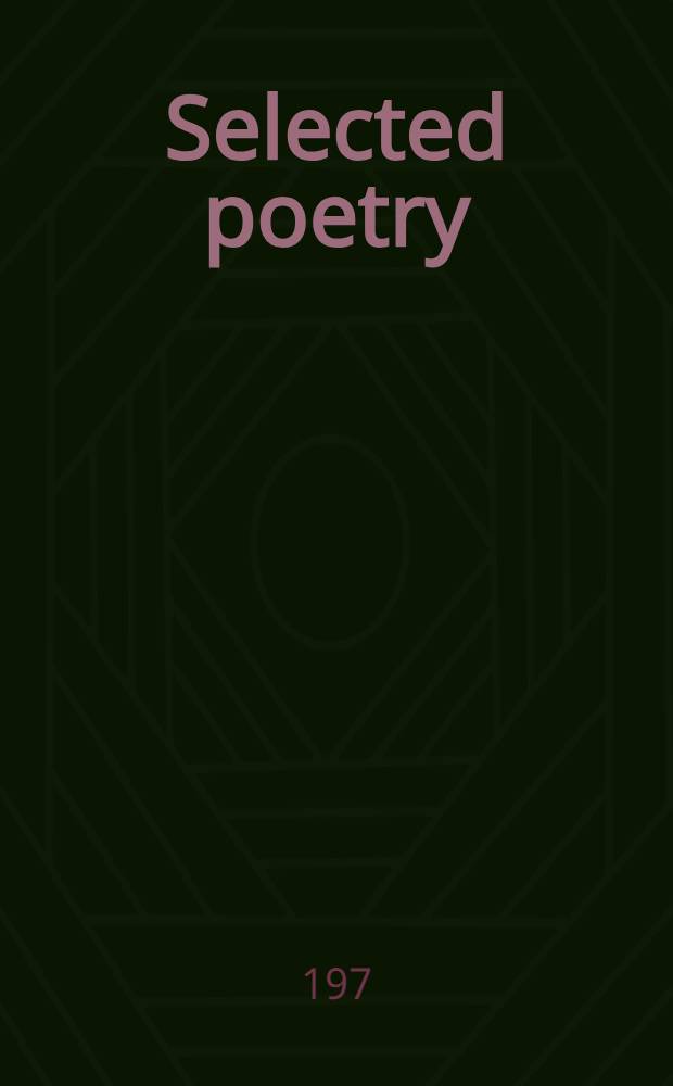 Selected poetry
