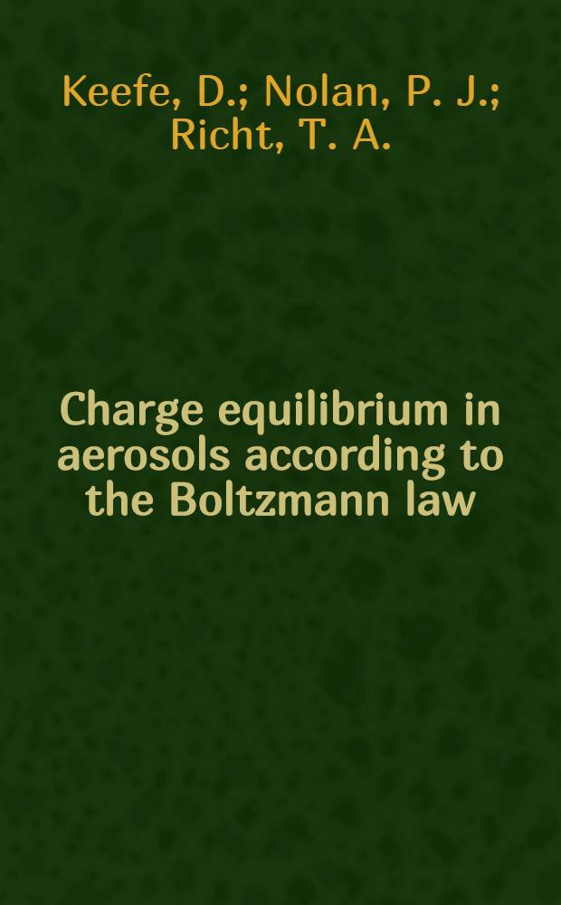 Charge equilibrium in aerosols according to the Boltzmann law