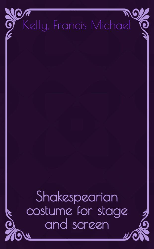 Shakespearian costume for stage and screen