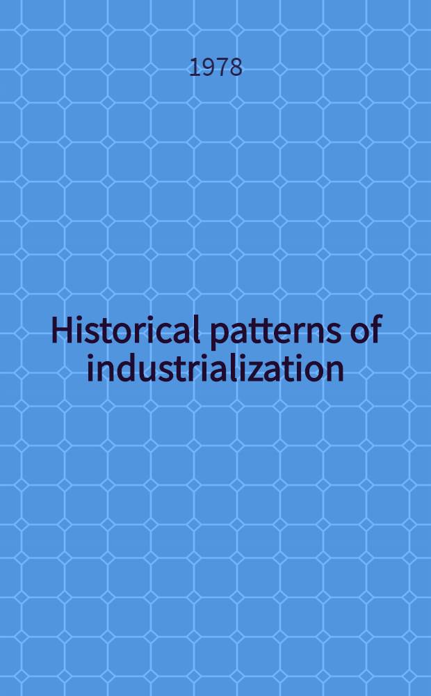 Historical patterns of industrialization